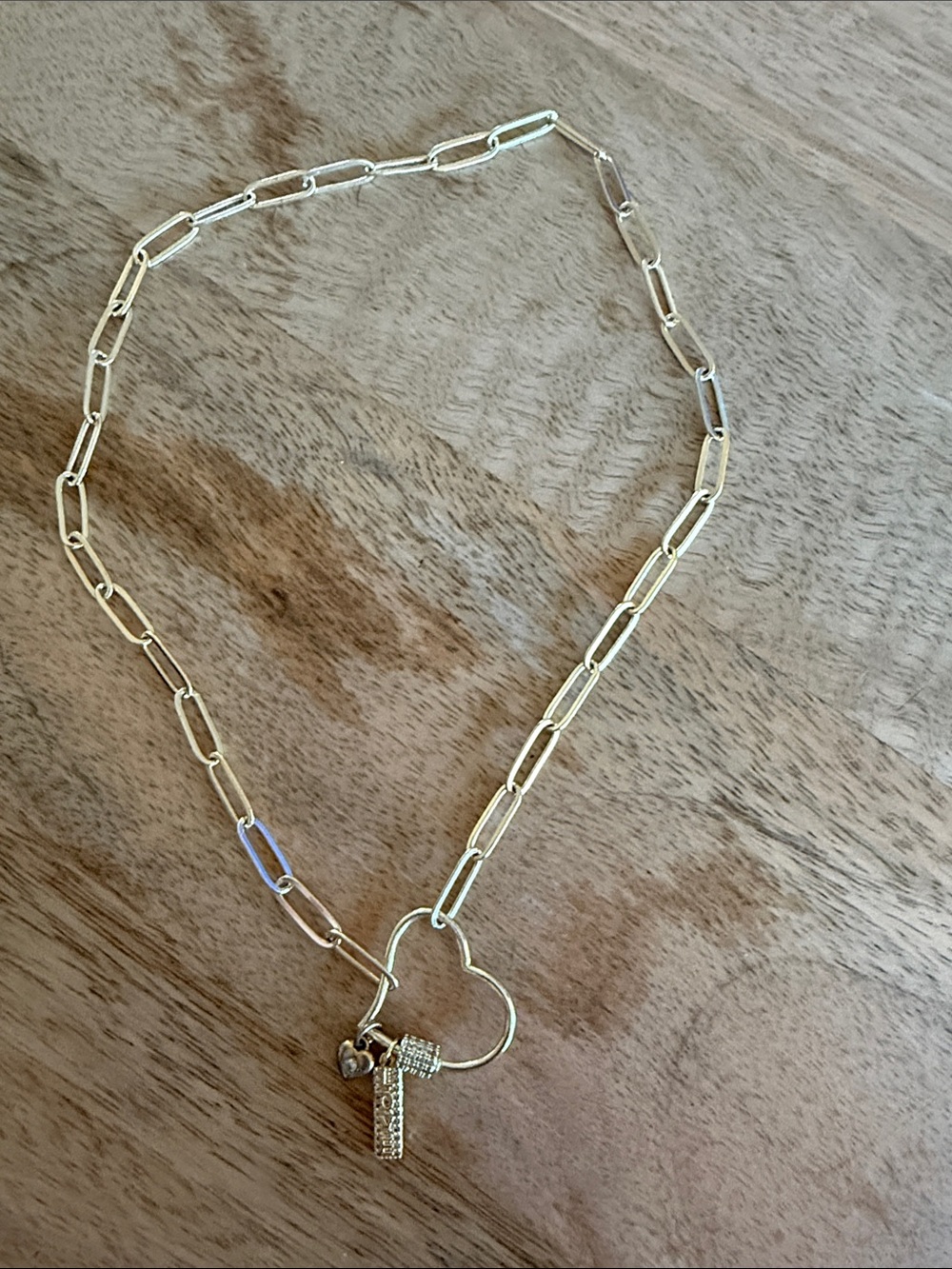 Custom paperclip necklace with heart Carabeener